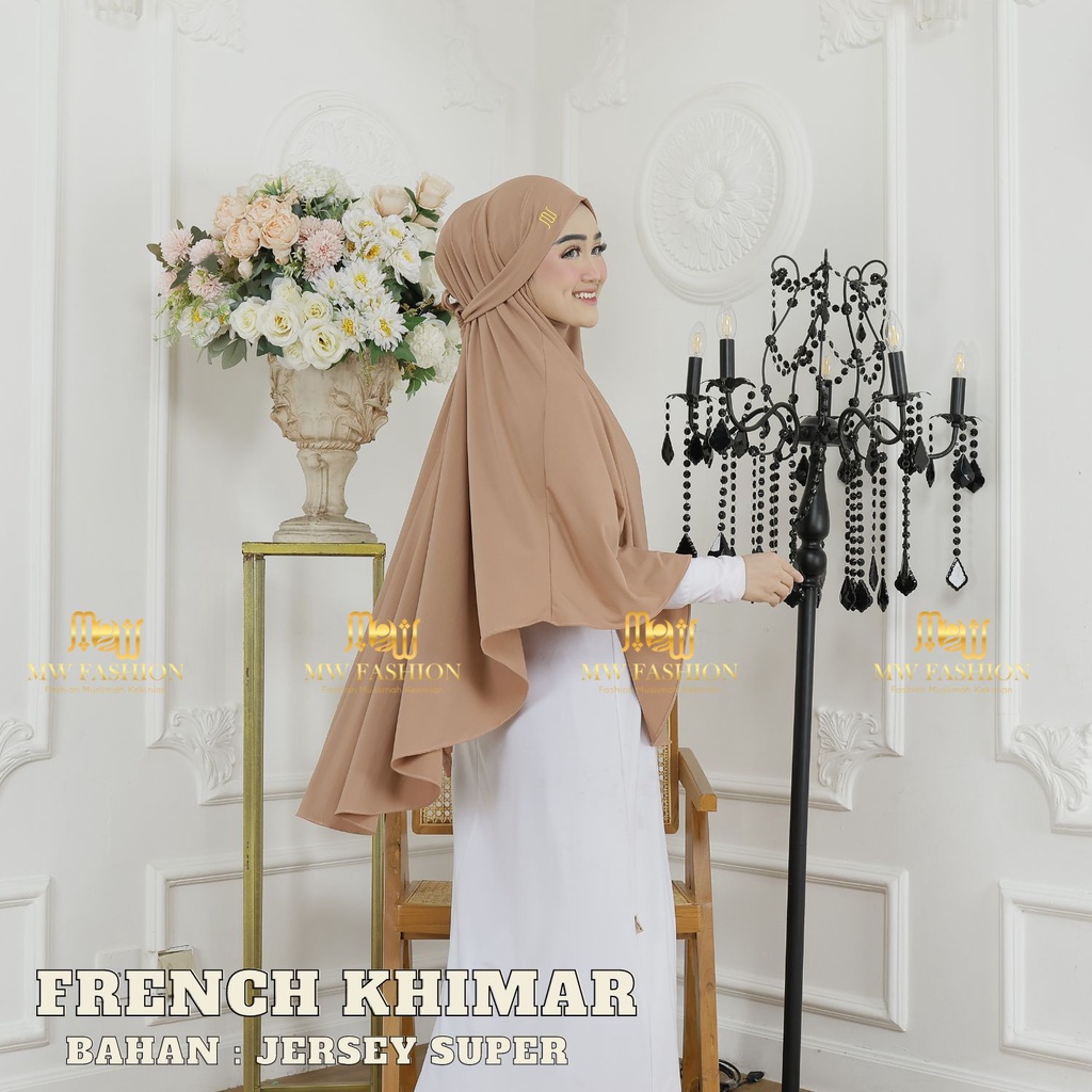 FASHION MUSLIMAH Khimar French Jumbo Jersey Super Niqob Syari Jilbab Cadar Madinah Model Khimar Lest