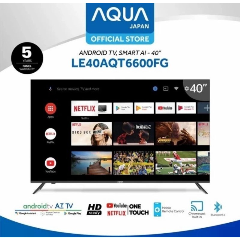 Aqua LE40AQT6600FG 40 Inch Android TV 40AQT6600