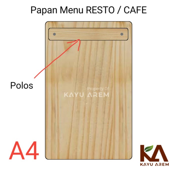 Meja Bar Papan Menu Kayu Board / Buku Cover Menu A4 Resto Cafe Custom Grafir
