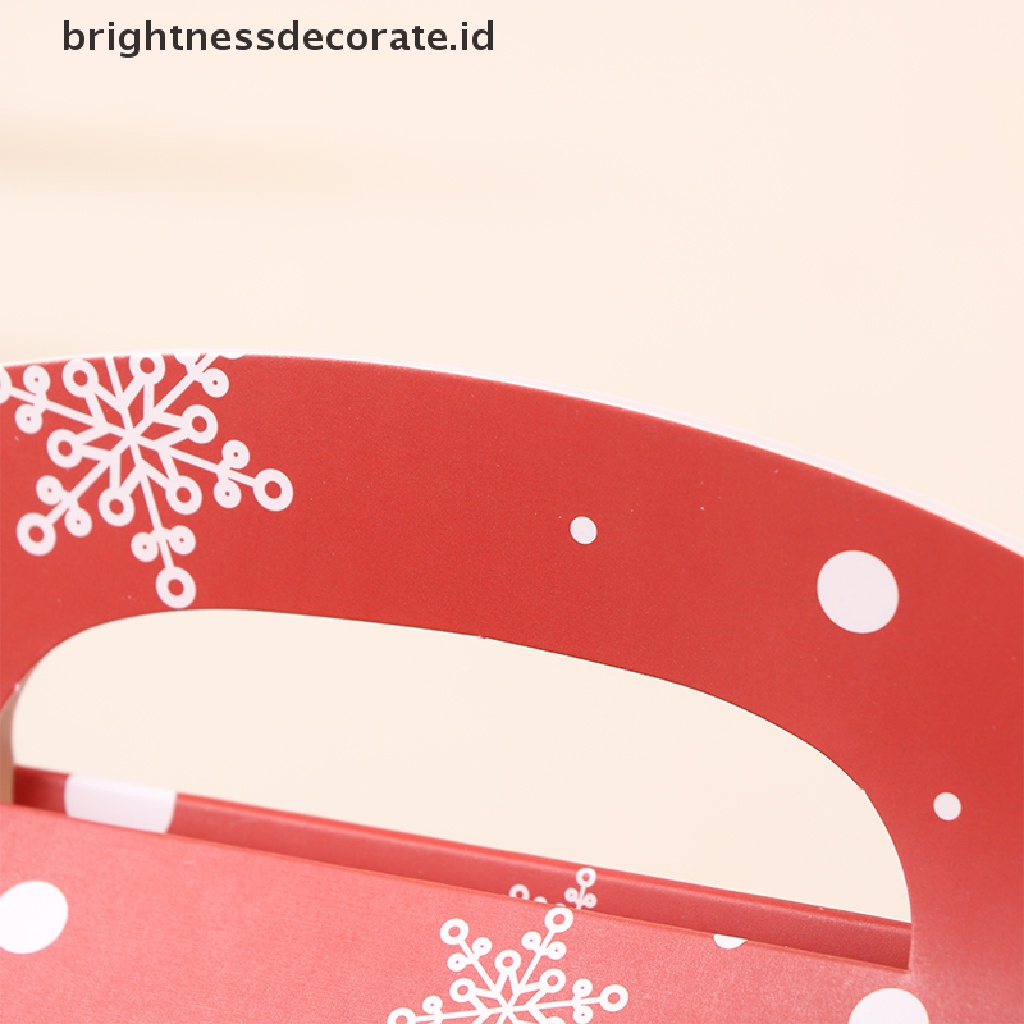 [Birth] 5pcs Christmas Kraft Paper Gift Box Kotak Kemasan Permen Kue Kering Santa Claus [ID]