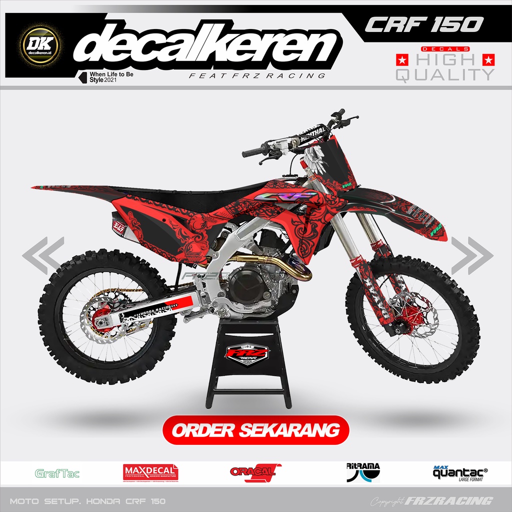 DECAL CRF SUPER GLOSSY PREMIUM - FULL BODY CUSTOM motif DAYAK bisa COD