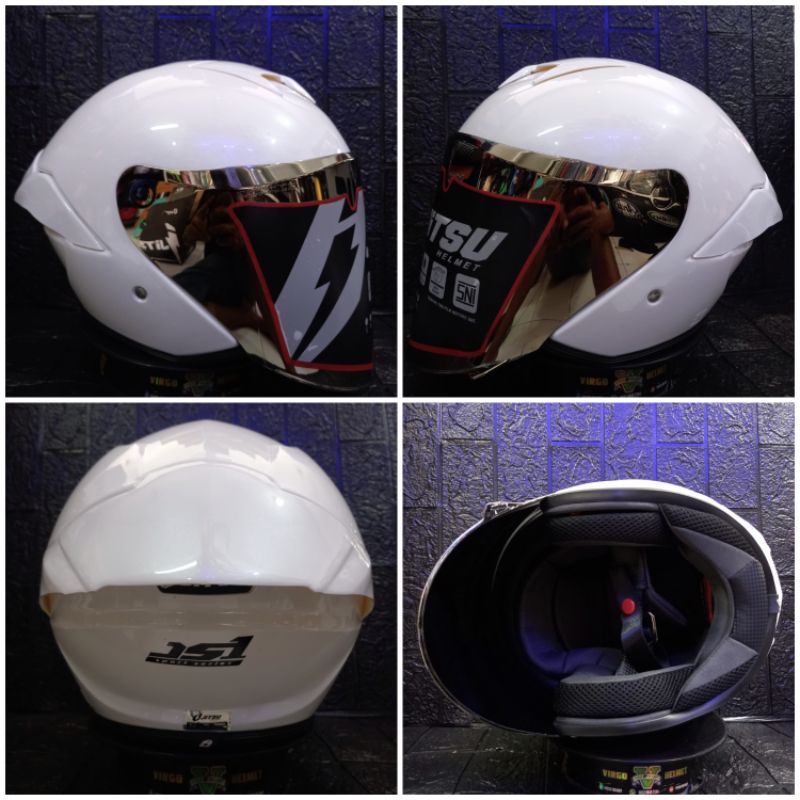 HELM HALF FACE JITSU SEARIS WHITE TERBARU