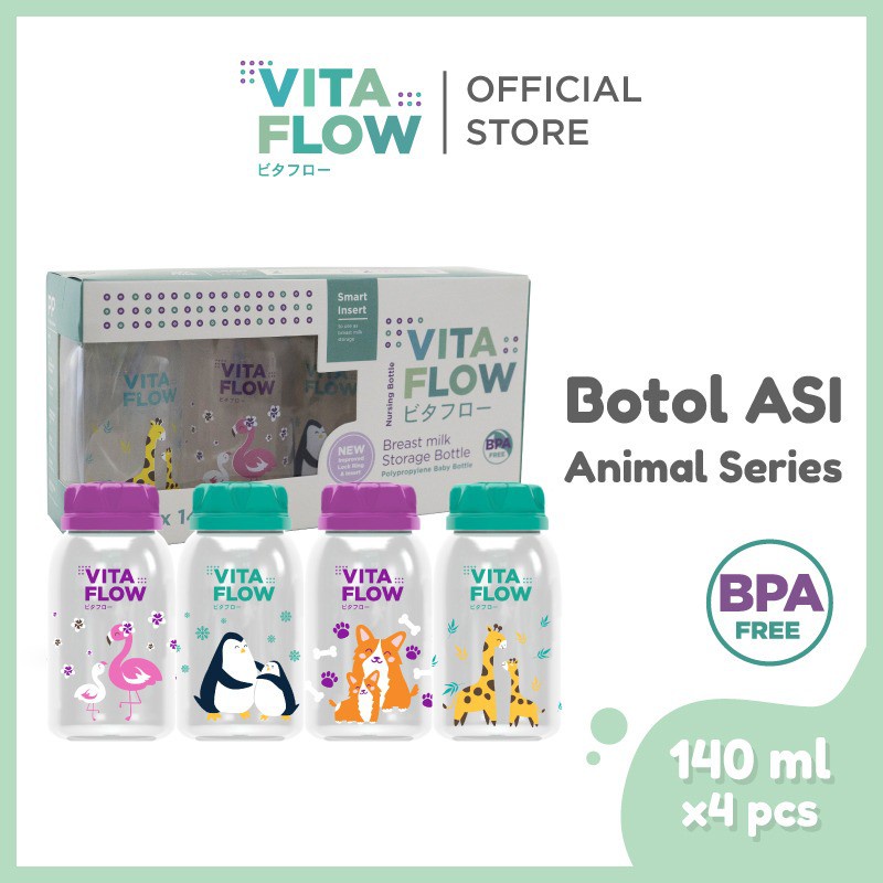 Vitaflow Botol Penyimpanan ASI ukuran 140ml &amp; 60ml