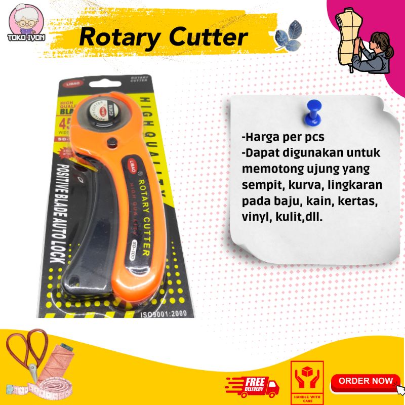 

Rotary Cutter 45mm Positive Blade - Auto Lock Wide Blade SD-100 High Quality