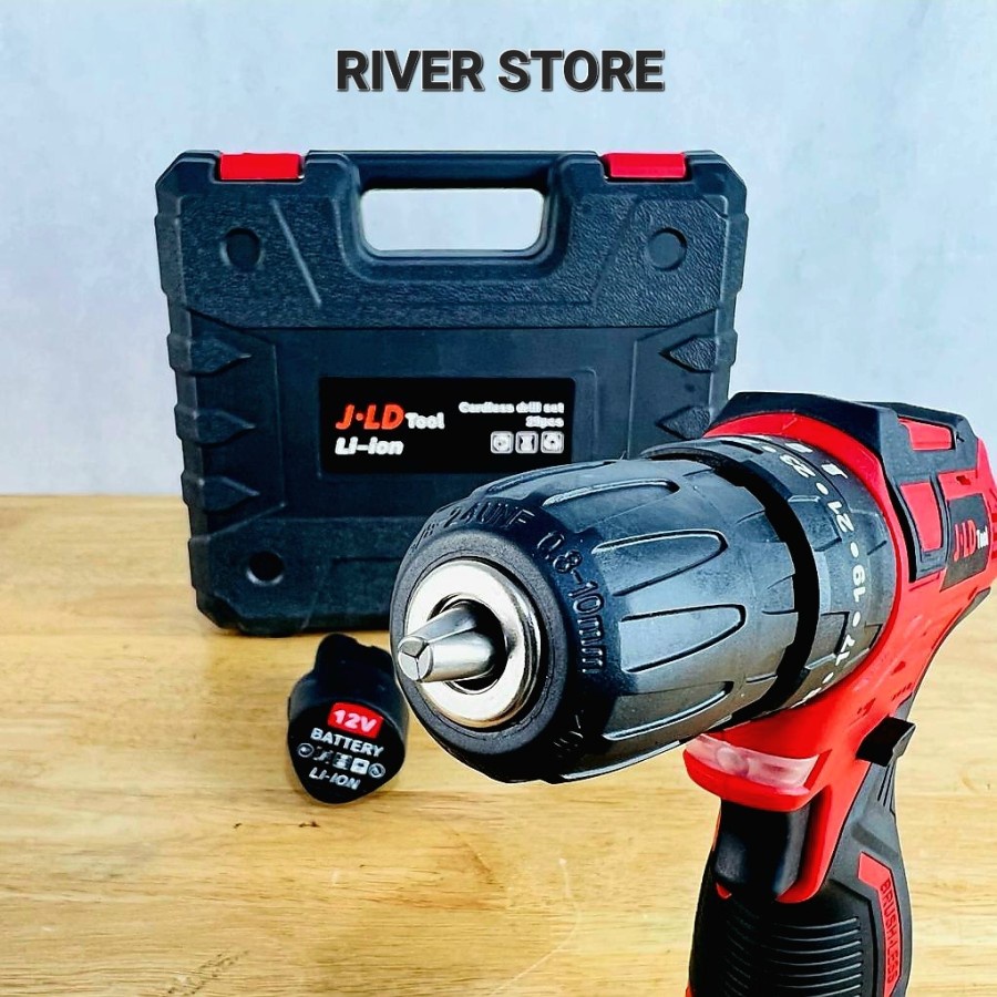 COD Mesin Bor Baterai Cas 12V JLD Impact Drill 12V-4 10mm BRUSHLESS