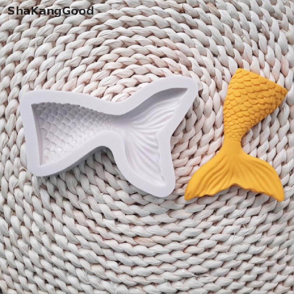 Skid 3D Mermaid Tail Shell Bintang Laut Cetakan Silikon Fondant Dekorasi Kue Cetakan Kue SKK