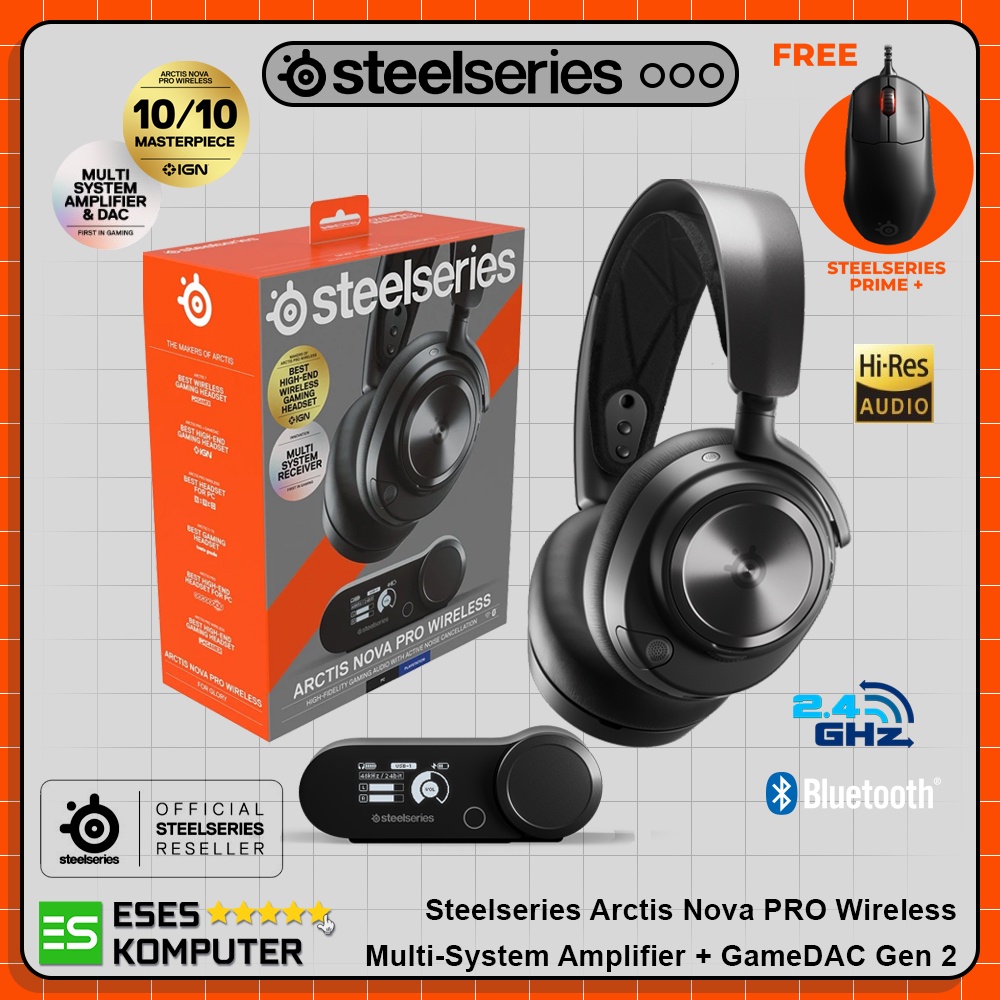 Headset Steelseries Arctis Nova PRO Wireless + Game DAC Gen 2 | Gaming