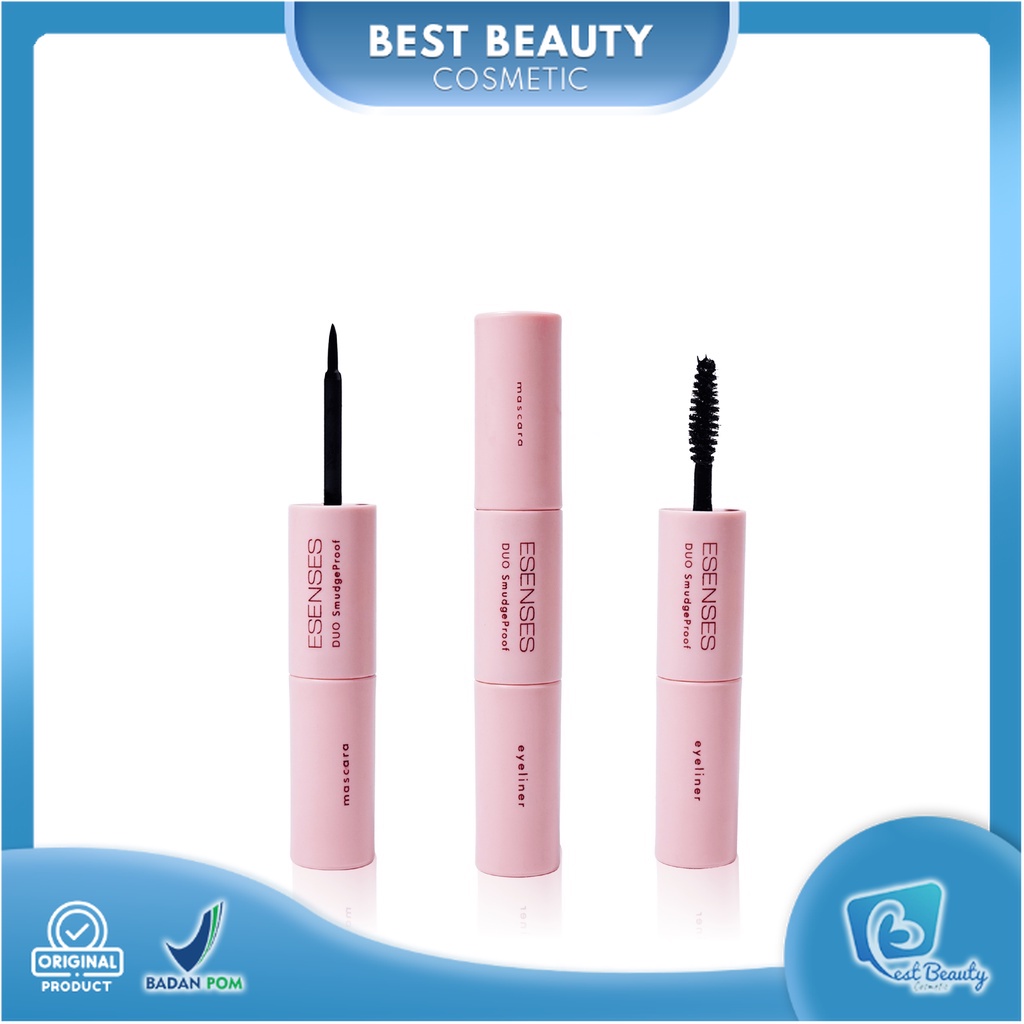 ★ BB ★  ESENSES Duo Smudge Proof Mascara Dan Eyeliner [ With Collagen +Biotinoyl Trpeptide -1 ]