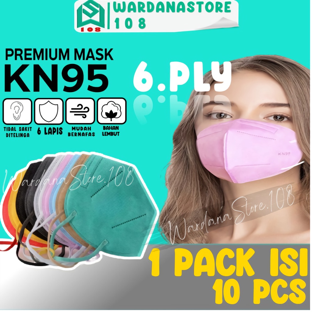 MASKER KN95 C CARE WARNA WARNI  6PLY SERIES ISI 10 PCS