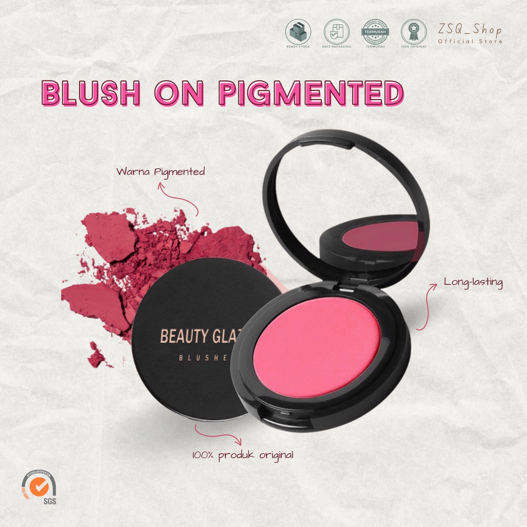 Beauty Glazed Blush on Pipi Murah Makeup Wajah Pigmented Daily Look Blush On Murah