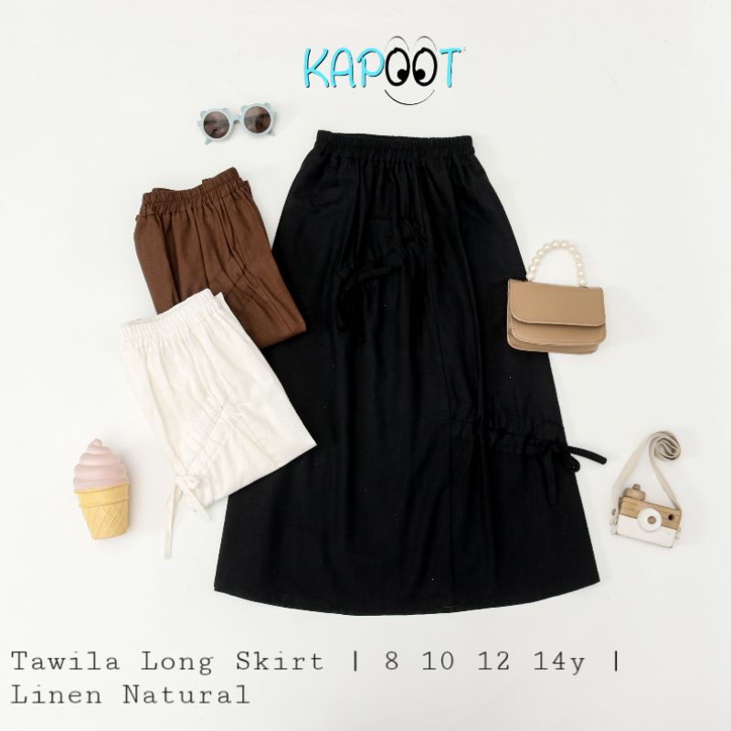 Kapoot Tawila Long Skirt Rok Panjang Anak 6-14Tahun Linen Natural Premium