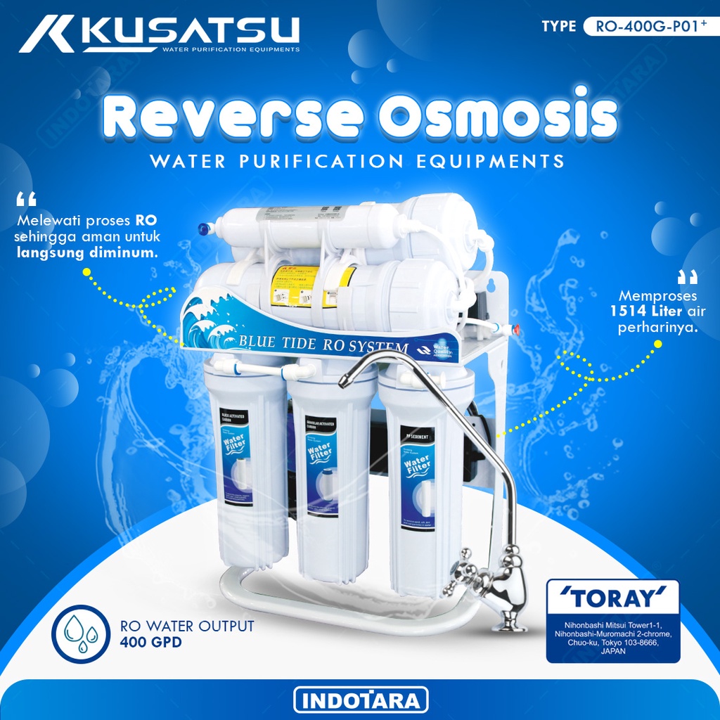 Reverse Osmosis System-Kusatsu RO-400G-P01+ With Auto Flush