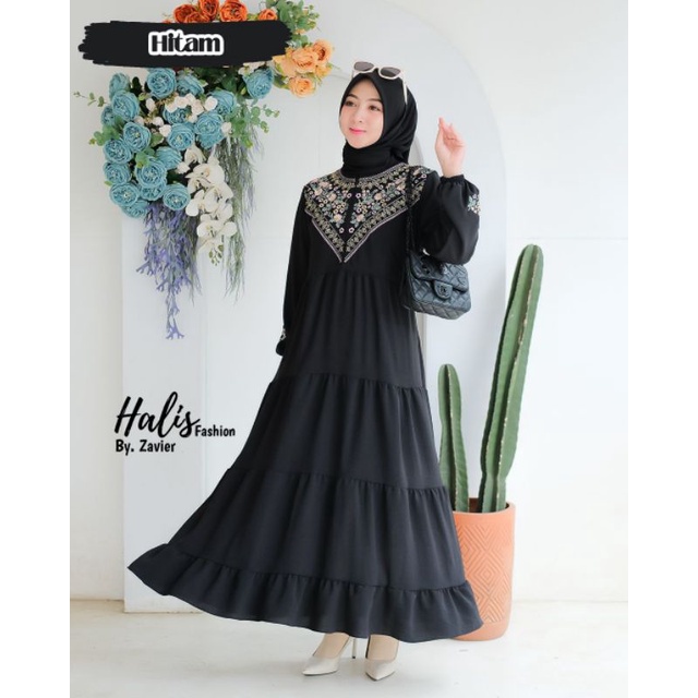 DRESS BORDIR SUSUN BY HALIS FASHION // DRESS WANITA // GAMIS BORDIR MUSLIMAH