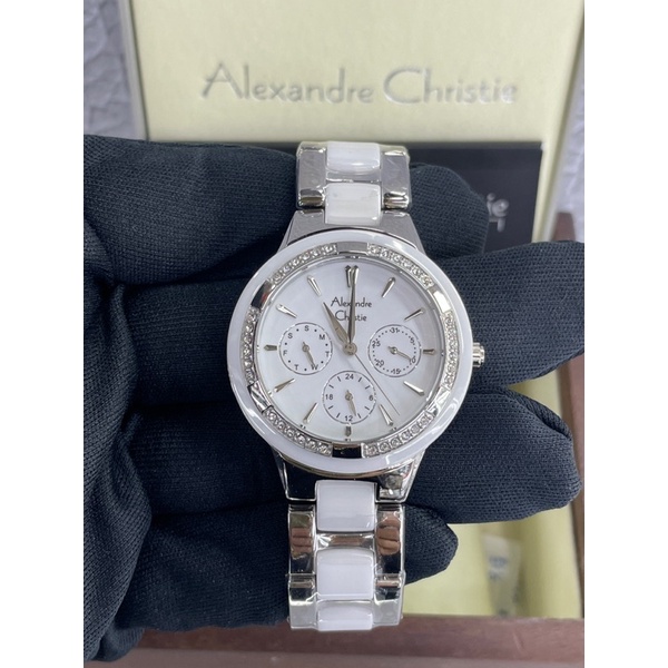 alexandre christie 2299bf wanita silver keramix putih