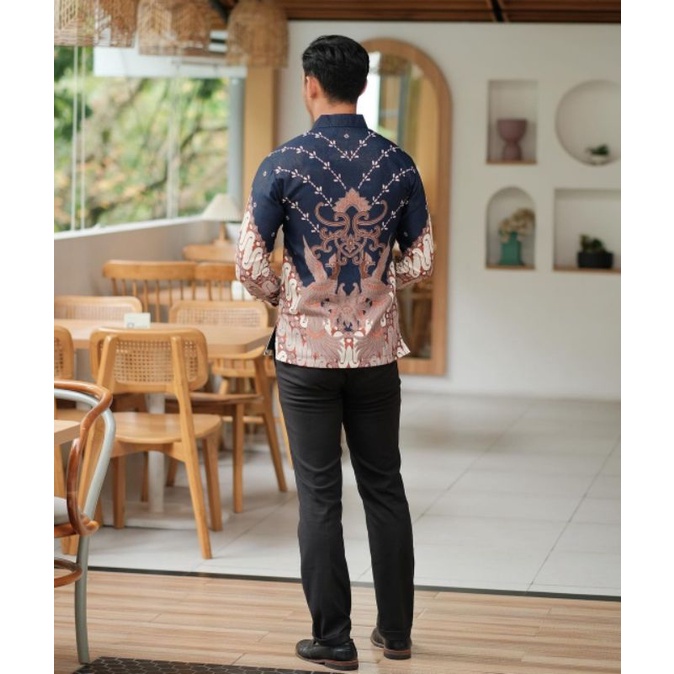 Baju Batik Pria Lengan Panjang ALYANA NUDE Premium Reguler Modern Kemeja Formal Casual Acara Wisuda Kondangan