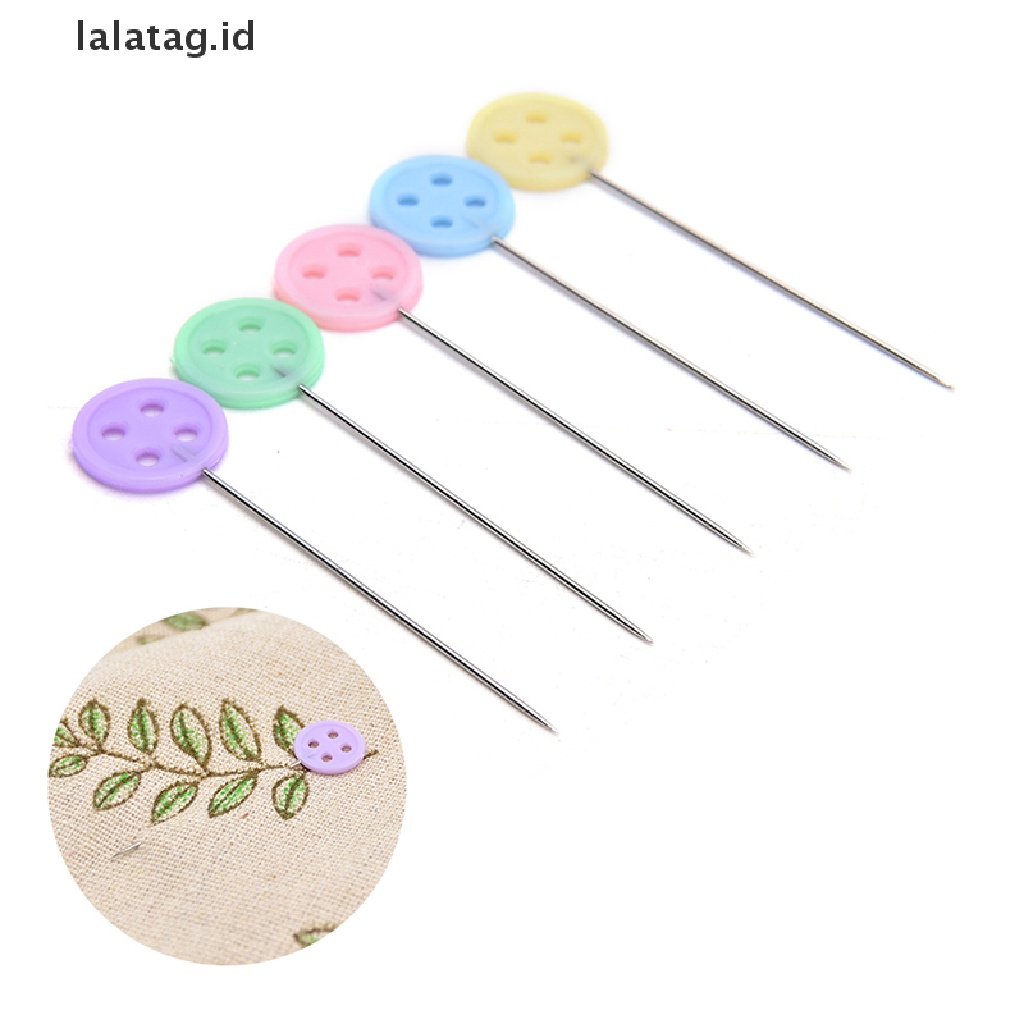 [lalatag] 100x Patchwork Pins Bunga Tombol Kepala Pin DIY Quilg Alat Jahit Aksesoris [ID]