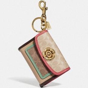 Coach Mini Wallet Parker Charm Colorblock with Keychain Original 100%