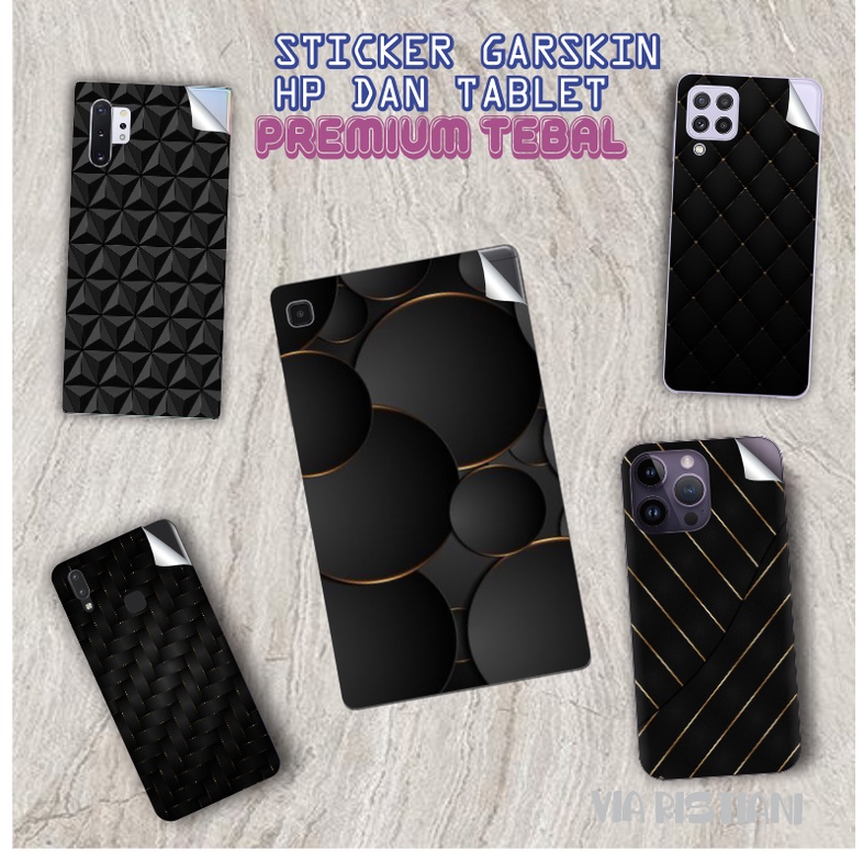 Garskin Skin HP Stiker Anti Jamur Iphone  Vivo Oppo Realme Redmi Samsung Huawei  Samsung  Stiker Pelindung All Type Handphone Tablet Minimalis Hitam Elegant