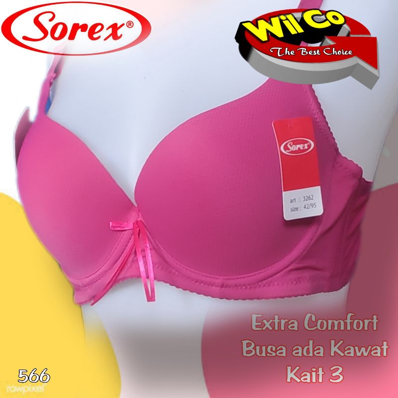 K566 - BRA/BH WANITA SOREX EXTRA COMFORT ADA BUSA ADA KAWAT CUP B SIZE 36 - 42 TIGA PENGAIT