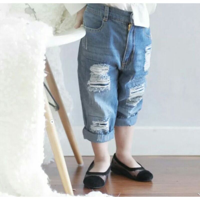 celana JEANS SOBEK anak perempuan 1-7 tahun/celana ASH RIPPED JEANS ANAK PEREMPUAN/celana anak jeans