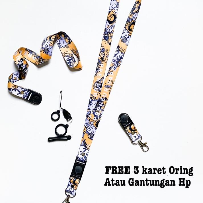 

~ Billwaz Lanyard printing Gantungan ID Card/pod motif - Doodle 003 Baru