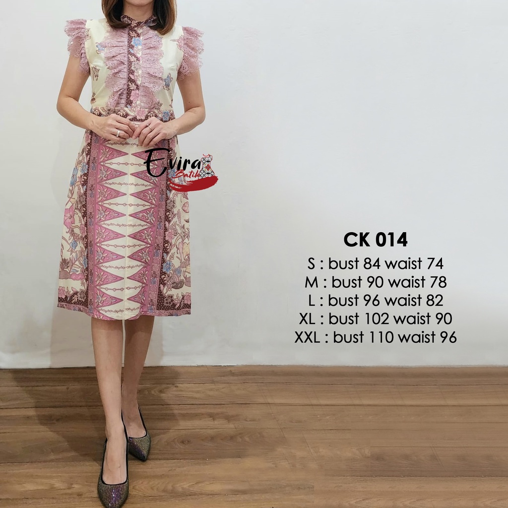 Dress Batik Wanita Modern/ Batik Fashion Kode CK 014 By Evira Batik
