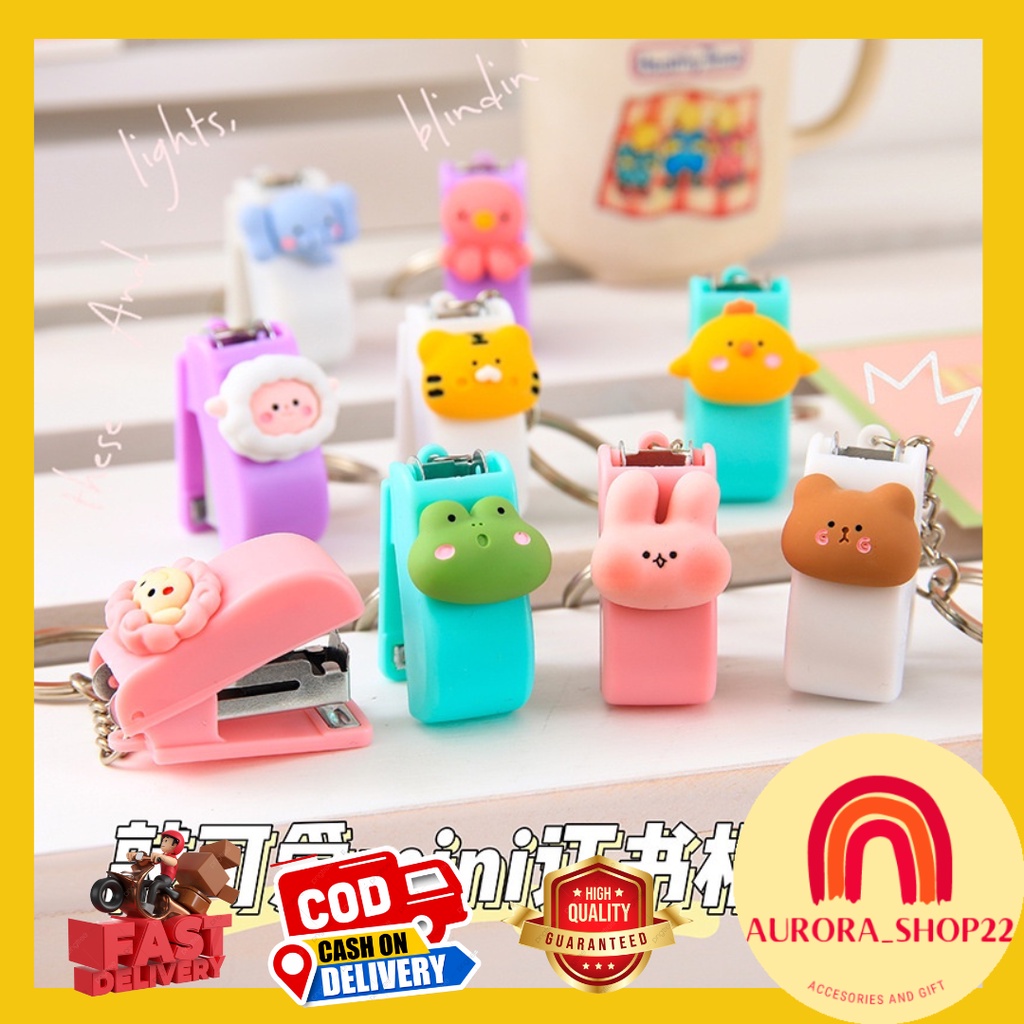 [COD] STAPLES MINI KARAKTER LUCU CUTE STAPLER KECIL MINI KARAKTER BENTUK GANTUNGAN KUNCI LUCU