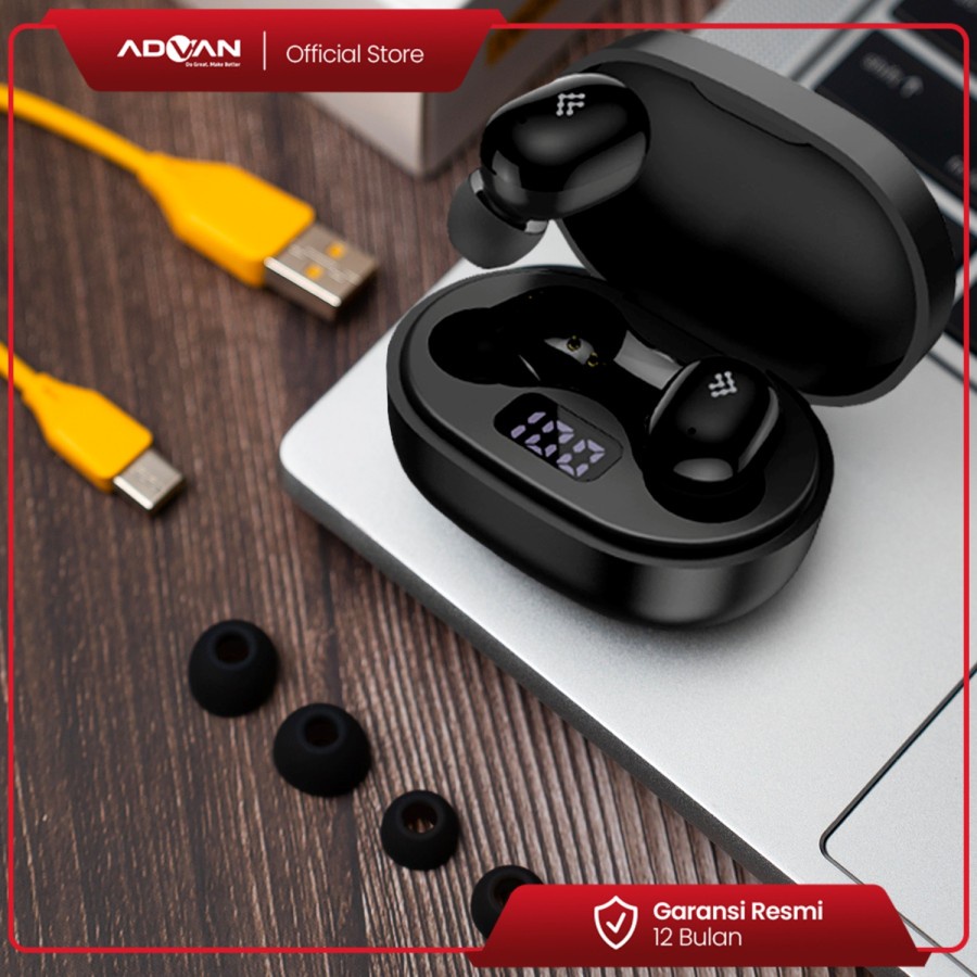 TWS Advan StartGo Earphone Bluetooth In Ear Supreme Bass Garansi Resmi