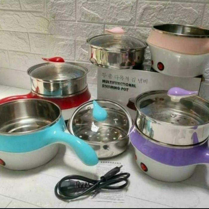 panci listrik panci elektrik multifungsi frying pan listrik serbaguna anti lengket - stainless stell