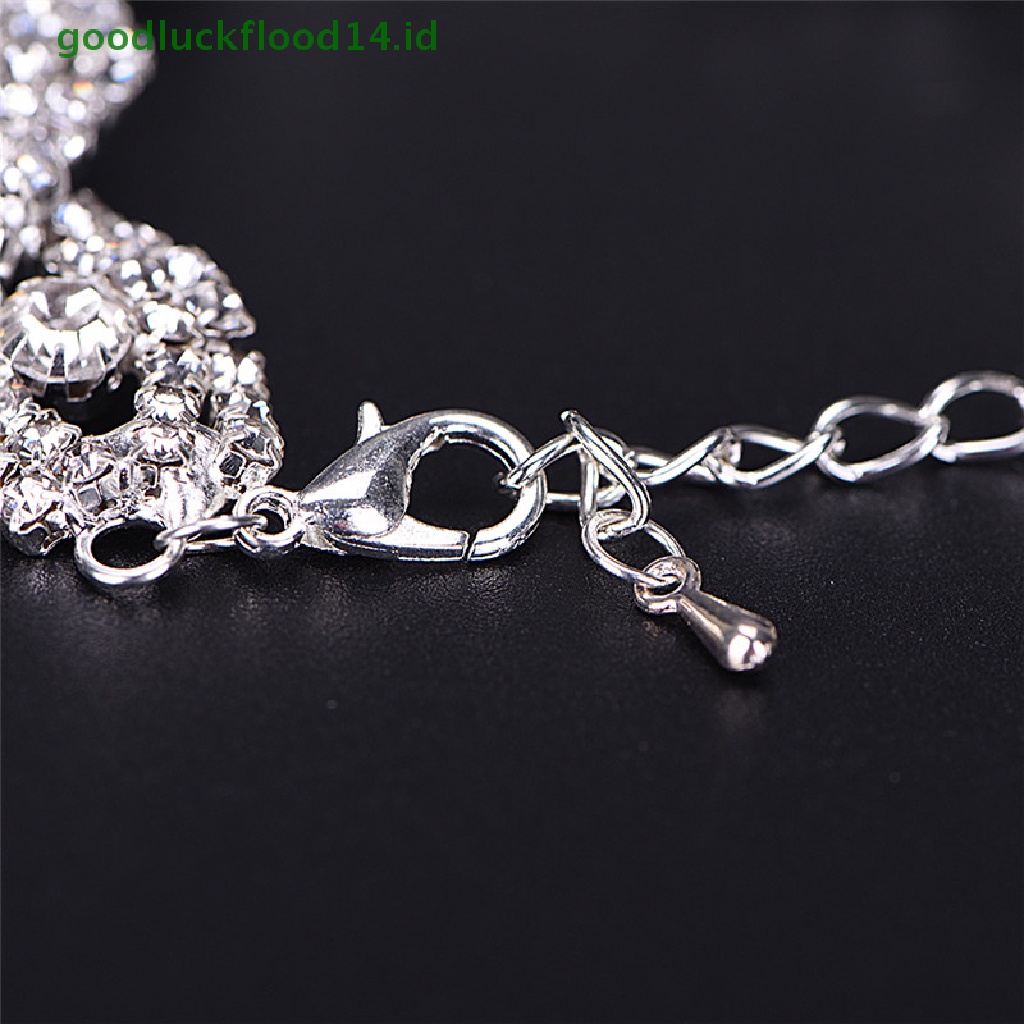 [GOOGFOUR] Elegan Deluxe Austria Gelang Kristal Wanita Infinity Berlian Imitasi Bangle Hadiah [TOP]