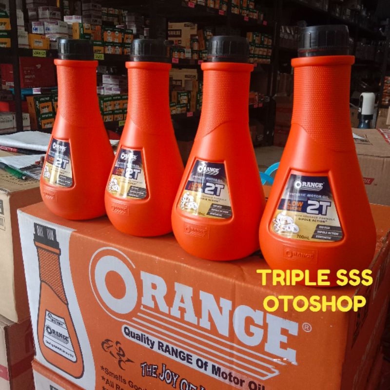 OLI SAMPING 2T OIL PELUMAS ORANGE 2 TAK 700ML WANGI LOW SMOKE & TROPICAL