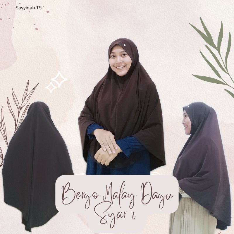 Hijab/Kerudung Bergo Malay Dagu Syar'i
