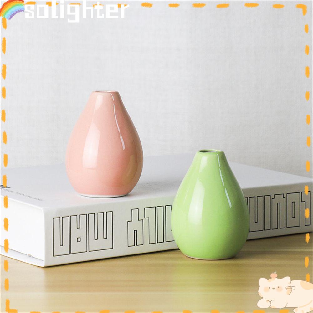 Solighter Mini Home Decor Bunga Artificial Botol Morden Keramik