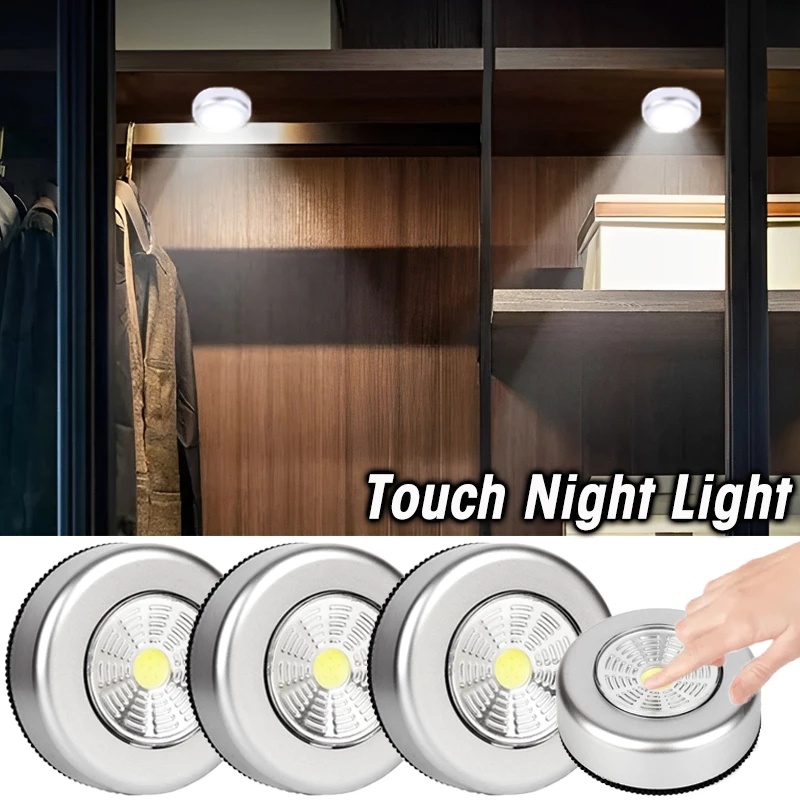 Led Wireless Under Cabinet Lighting Nempel-Anywhere LED Lampu Dinding Indoor Tenaga Baterai Touch Controlled Wireless LED Night Light Untuk Lemari, Lemari, Garasi, Dinding Kamar Tidur, K