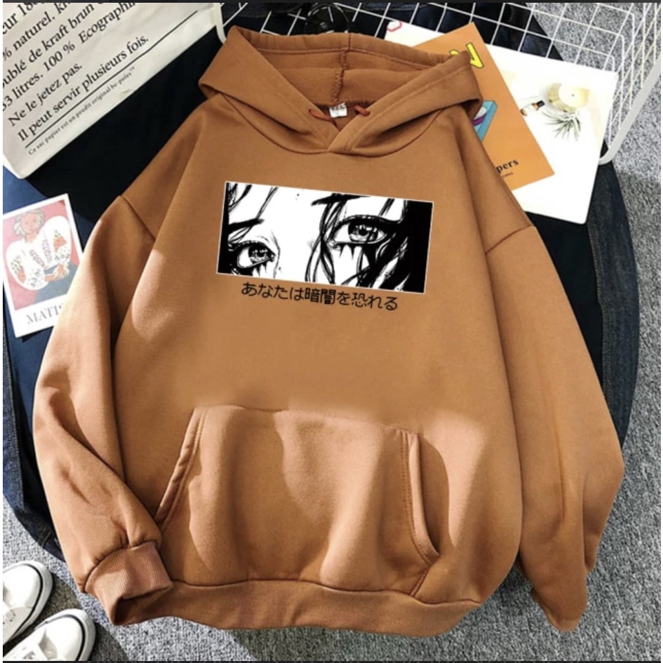 COOL EYES ANIME Jumper Hoodie II COOL EYES ANIME  Sweater Hoodie Trendy II Sweter Oblong Topi Sz M - XL Anak &amp; Dewasa ( Pria &amp; Wanita )