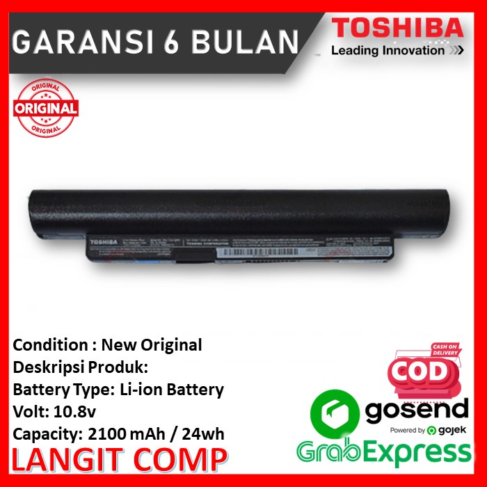 Baterai PA5170U Toshiba Satellite NB10 NB10t-A NB15 NB15-A PA5207U-1BRS PABAS279 PABAS282