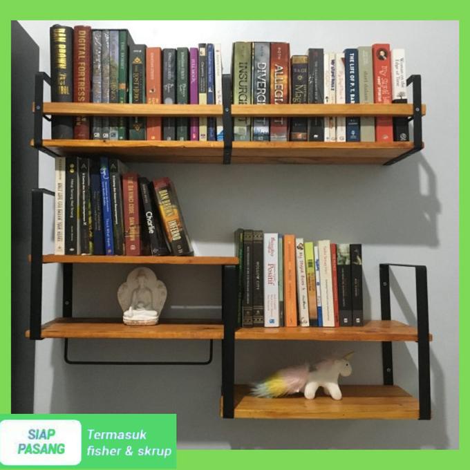 Rak Buku Besi Dinding Susun Rak Dinding Minimalis Rak Buku Besi