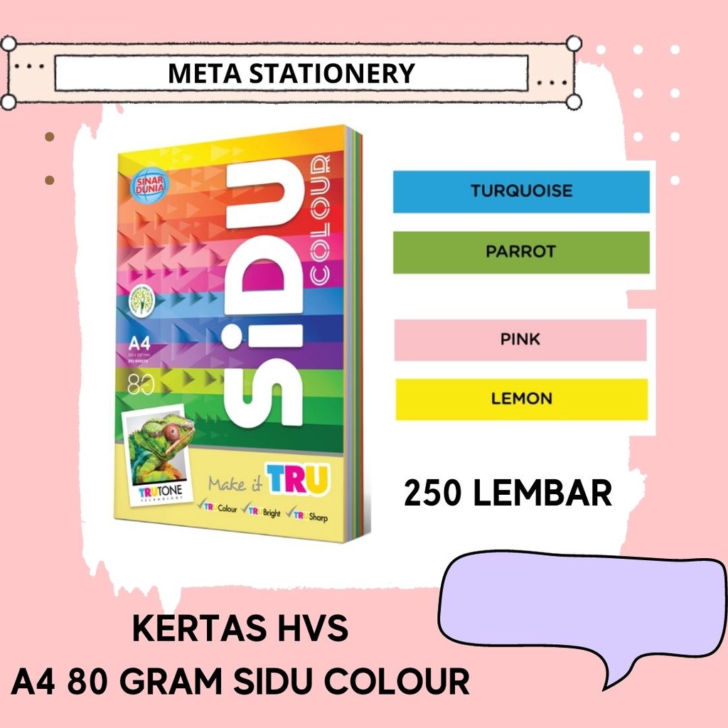 

Kertas HVS 10 Warna Rainbow Sinar Dunia 80gr A4 (250 lembar)