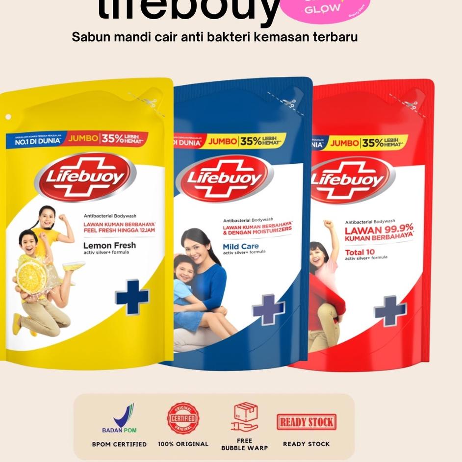 ORIGINAL%  Lifebuoy Sabun Mandi Cair Lemon Fresh 900/850/825 ml Ml Murah - Body Soap Anti Bakteri