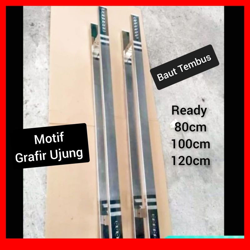 [ BAUT TEMBUS 80CM/100CM ] Gagang Pintu kaca Handle pintu aluminium Pegangan pintu rumah Kaca Kayu 2 batang