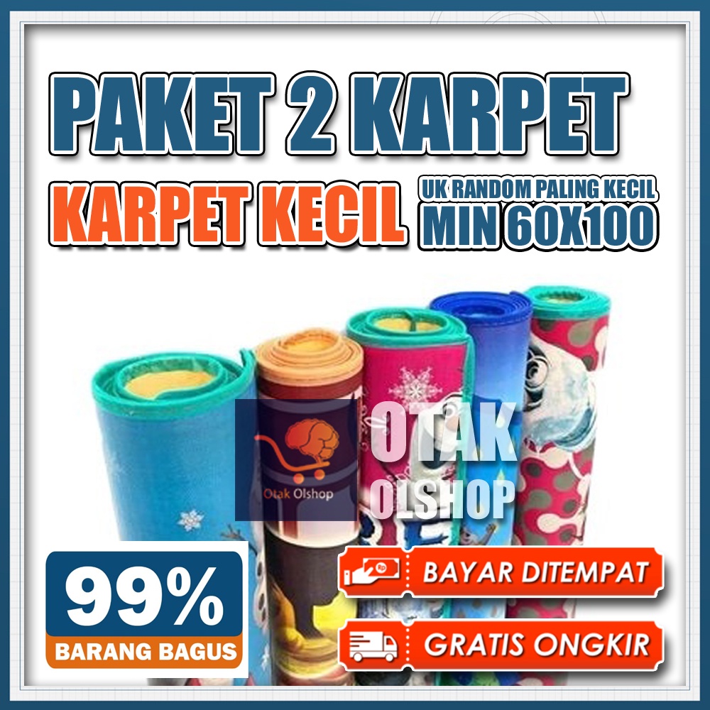 PAKET 2 PCS Karpet / Karpet Tikar Lantai Spon Motif Karakter Anti Air / Alas kasur / Tikar Piknik