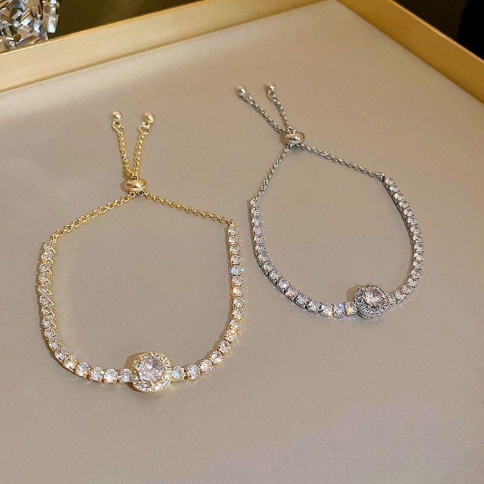 Promo Ek720 Gelang Zircon Bentuk Persegi Gayauntuk Wanita Terlaris