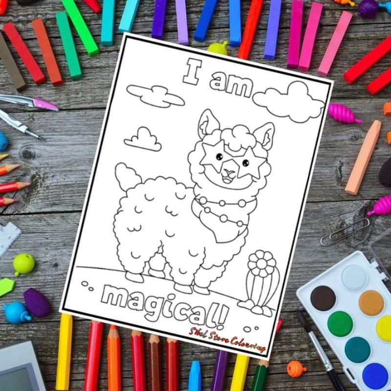 

Kertas Mewarnai Gambar Anak Tema Llama / Kertas Gambar (10 Lembar Gambar)