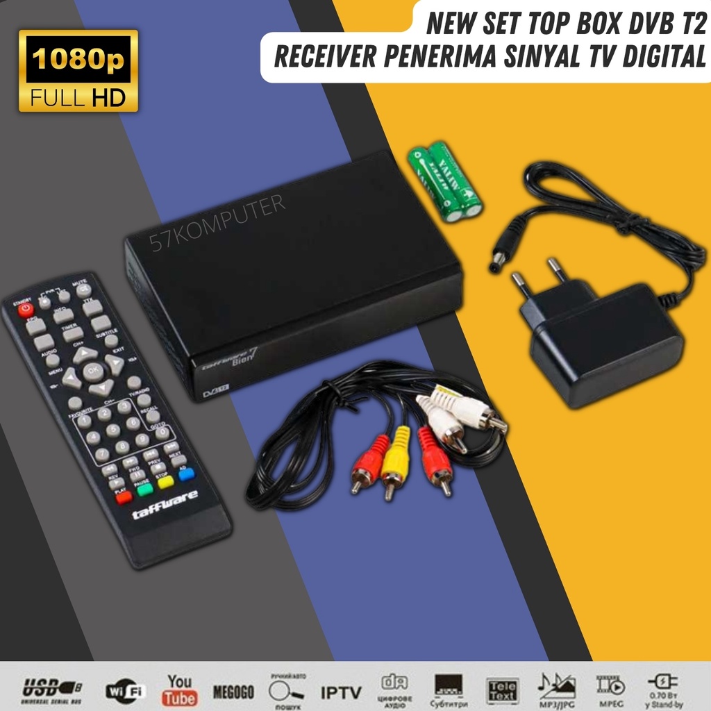 STB TV Digital Tuner Set Top Box WiFi Receiver DVB-T2 PENERIMA SIARAN TELEVISI DIGITAL HD-3820