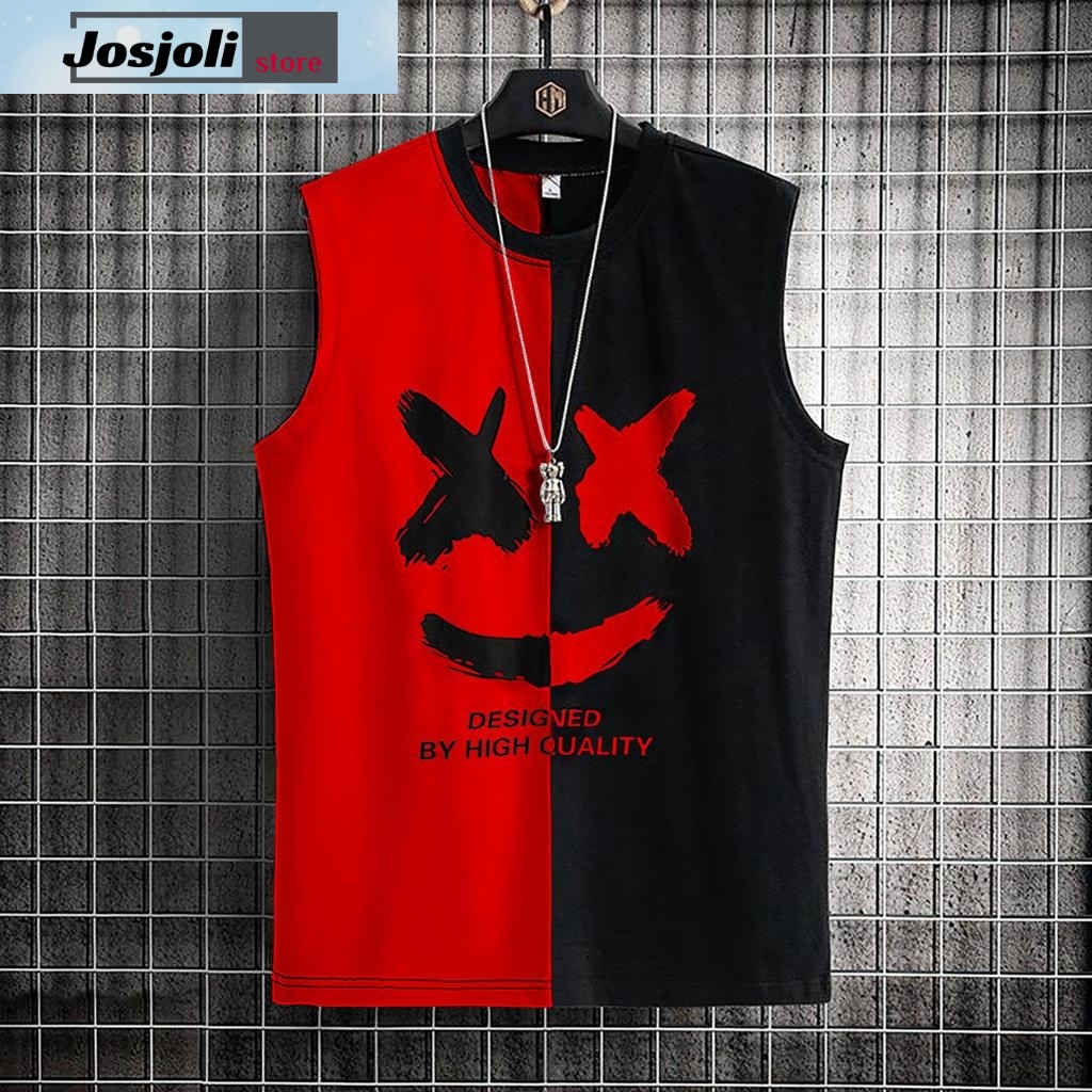 JOSJOLI_STORE/Kaos Singlet Mello/Atasan Pria Dewasa Tanpa Lengan/LD 100cm