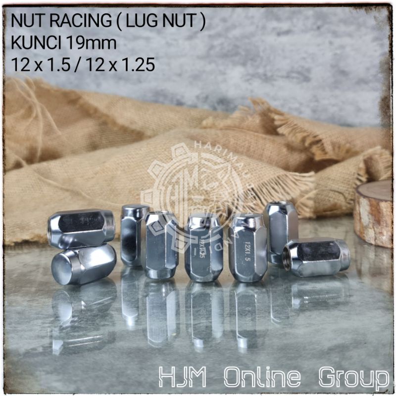 NUT RACING 19mm - MUR BAUT RODA RACING KUNCI 19 12 X 1.5 - 12 X 1.25