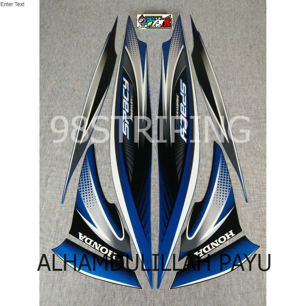 SPACY BIRU TAHUN 2011 2012 STRIPING LIS STANDAR ORI HONDA STIKER POLET BODY PLISIR