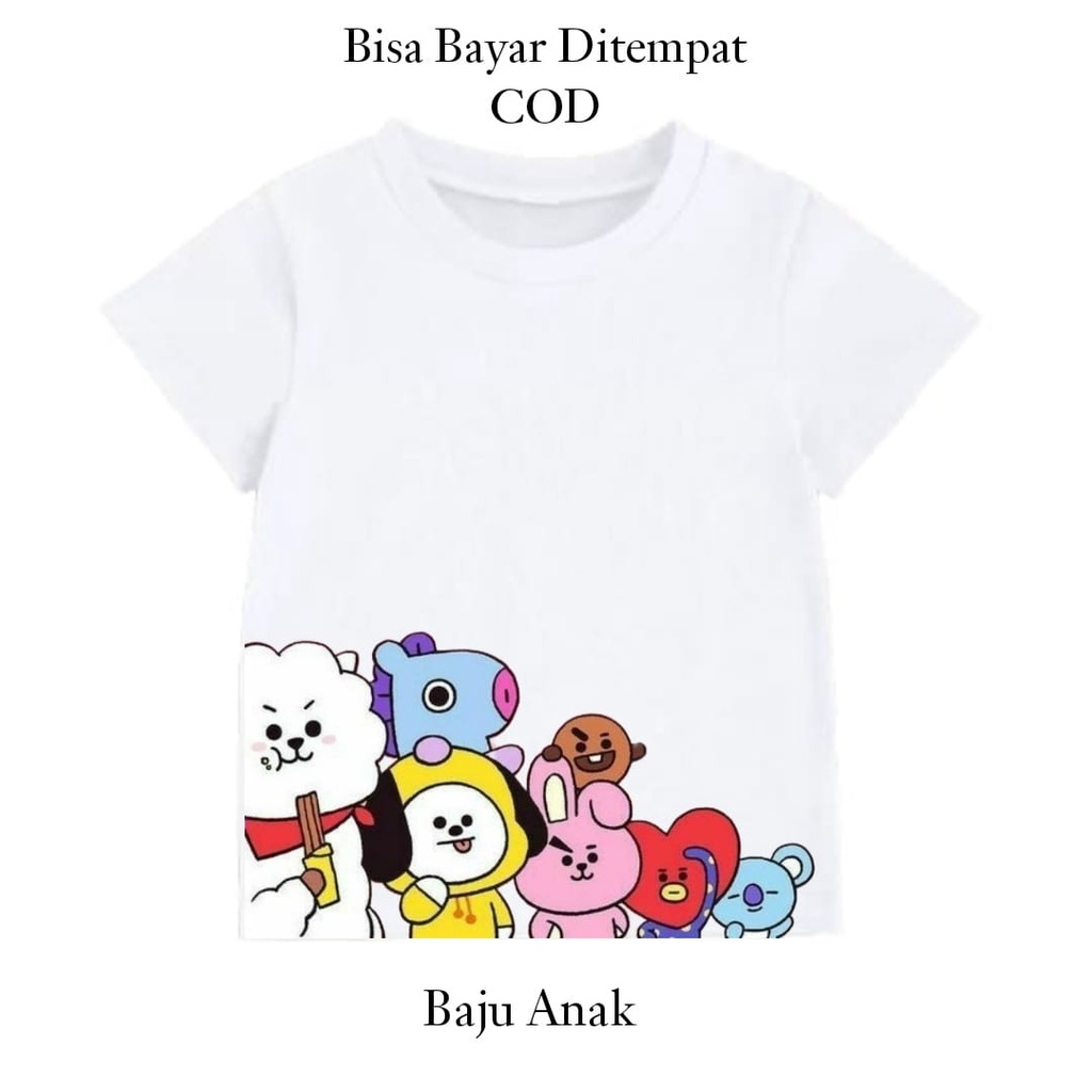 Hzl_outfit Baju Kaos Anak-Anak BT21 LookScreen BTS21 5W