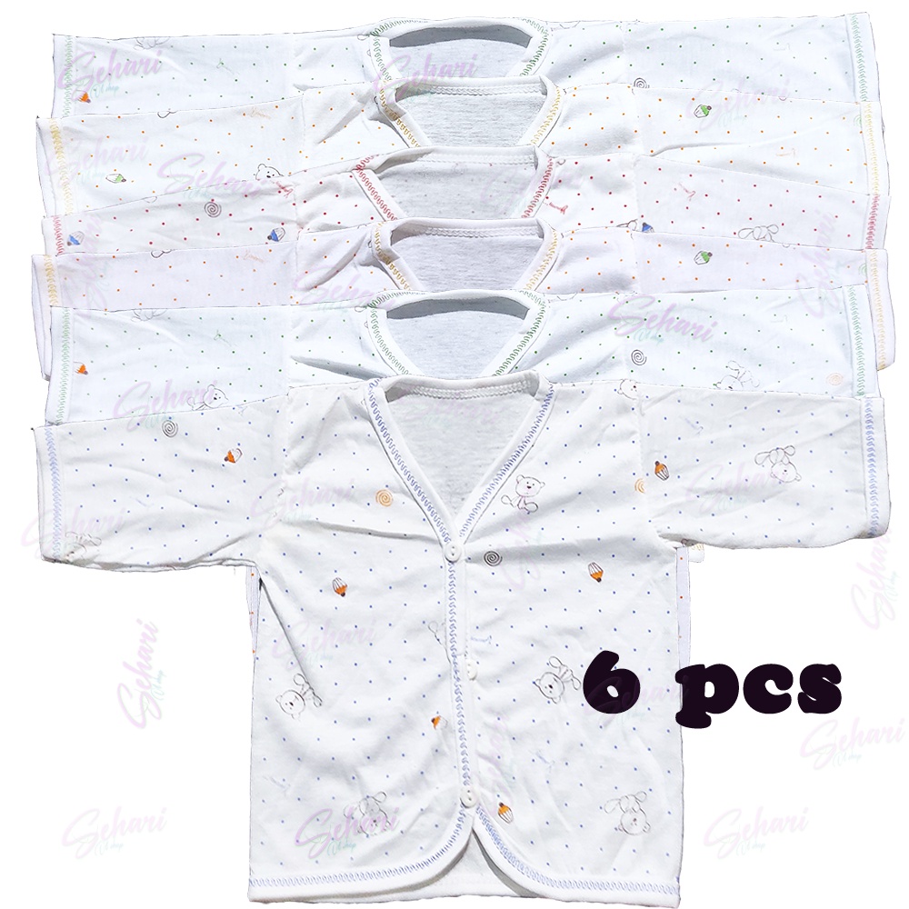 6 │ 3 pcs atasan panjang / baju panjang bayi new born ( baru lahir - 3 bulan ) MACAM MACAM MOTIF