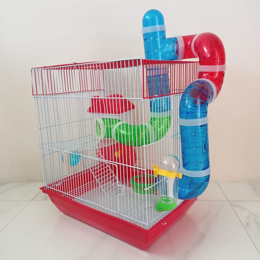 Kandang Hamster 2 susun tipe FUNTASTIC /HM-07/Villa Hewan Hamster / Rumah Hamster